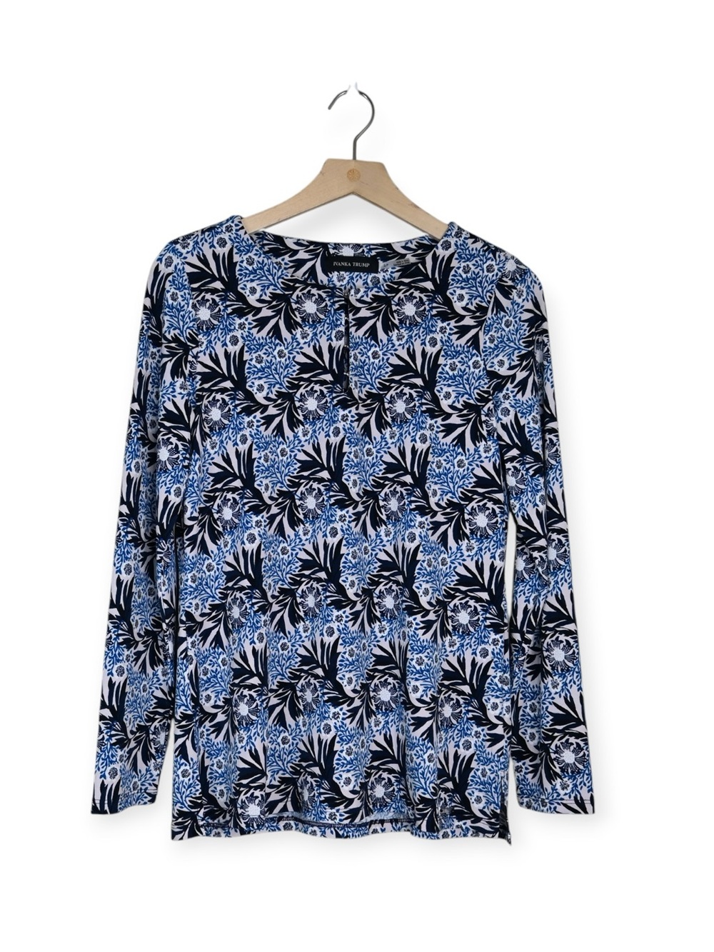 Ivanka Trump Women's S Floral Patterned Long Sleeve Blouse